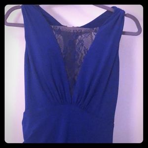 Hailey by Adrianna Papell sapphire blue gown